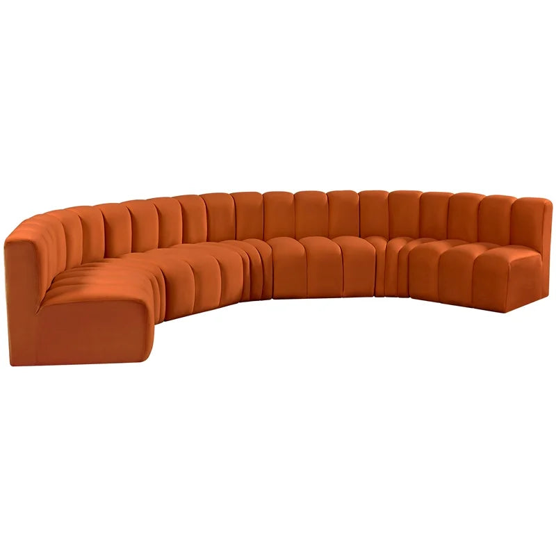 Cognac Velvet Modular Sofa B170