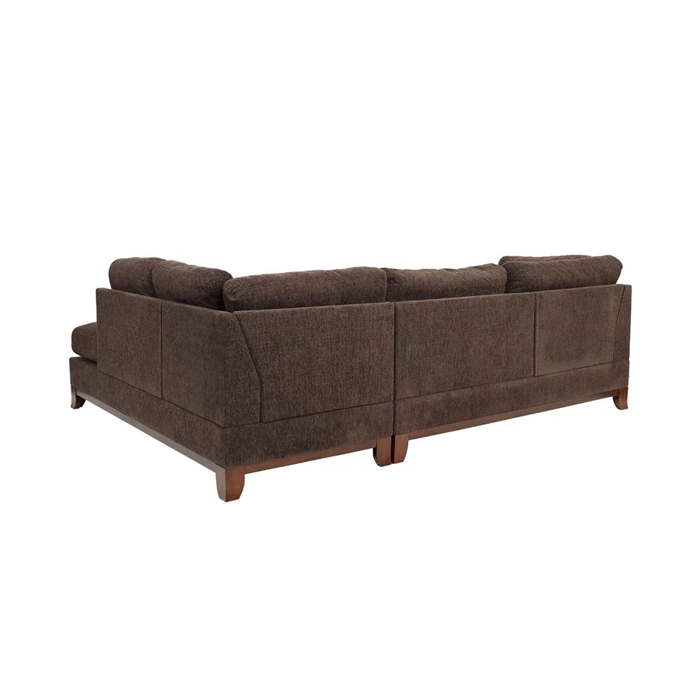 Chenille Reversible Sectional Sofa with Ottoman U2408