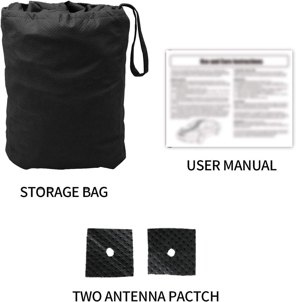 Black 4 Layer Waterproof Car Cover for Jeep Wrangler 4 Door G86694