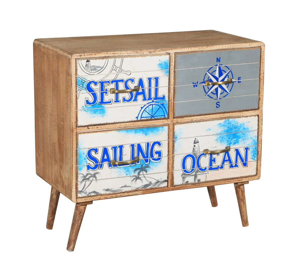 Recycled Mango Wood Chest with 4 Drawers I938