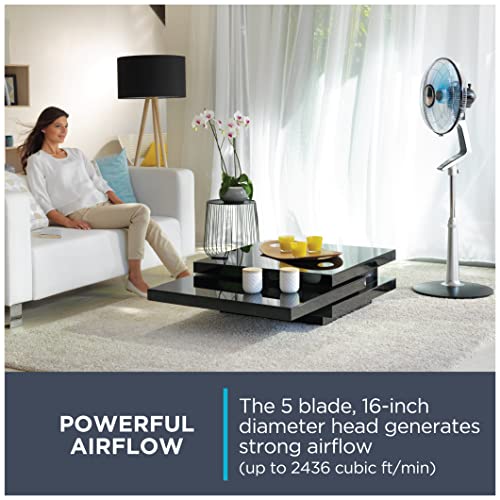 Pedestal Fan, 65 Inches, Ultra Quiet, Oscillating, Portable, 3 Speeds, Digital Control, Black Y757153