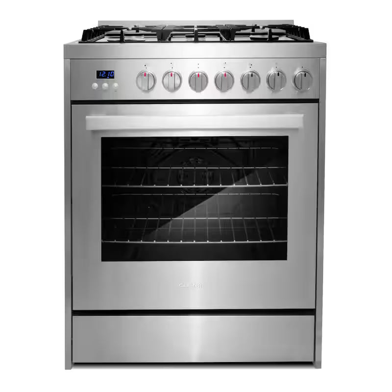 5 Burner Gas Range with Cast Iron Grates in Stainless Steel G765