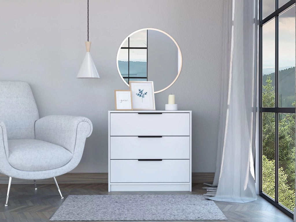 Modern 3-Drawer Dresser White S693410