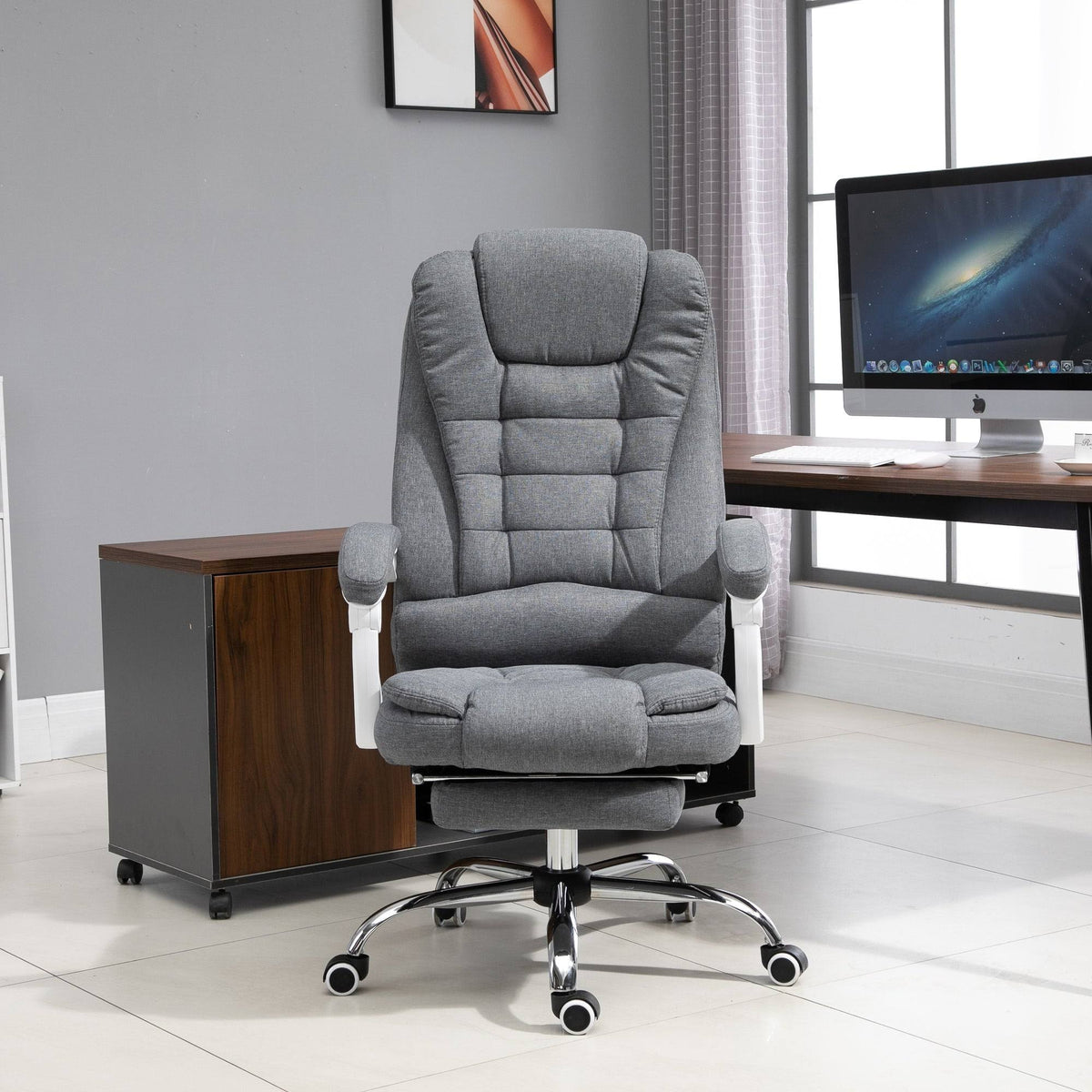 Ergonomic Office Chair with Retractable Footrest Height Adjustable I978