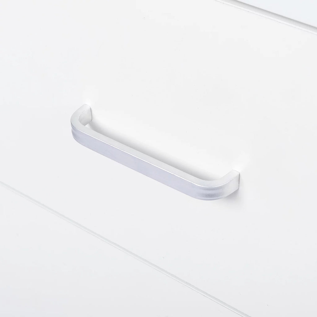White 3-Drawer Dresser with Metal Handles C20530