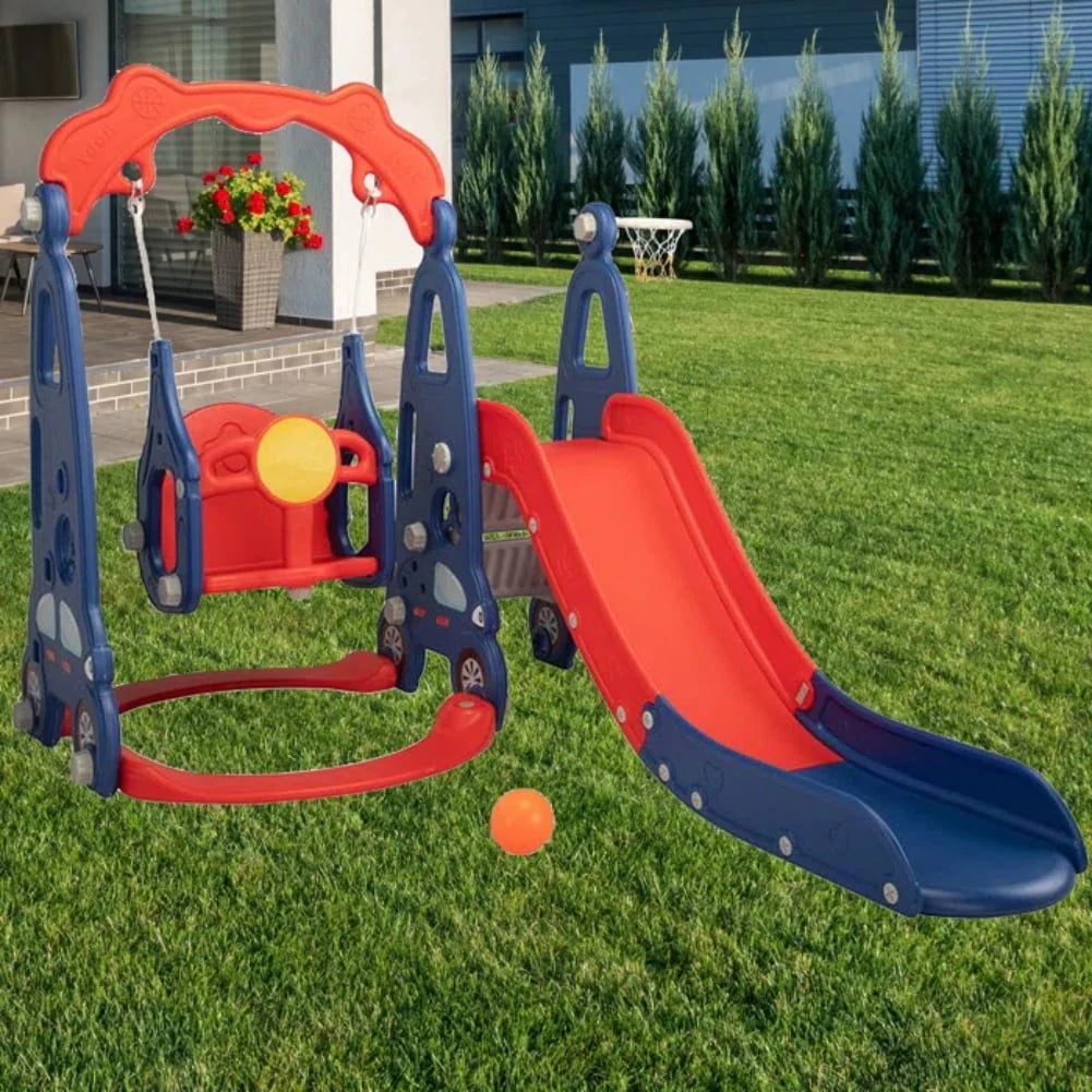 Toddler Slide and Swing Set with Basketball Hoop X227