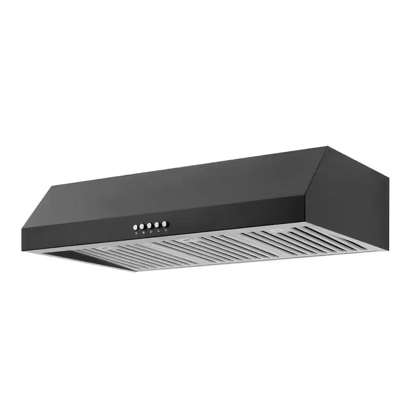 30 in. 500CFM Convertible Under Cabinet Range Hood in Black with LED Lights T788