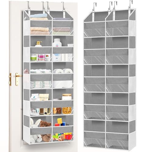 Light Grey 5-Tier Over The Door Hanging Storage Organizer Q90171
