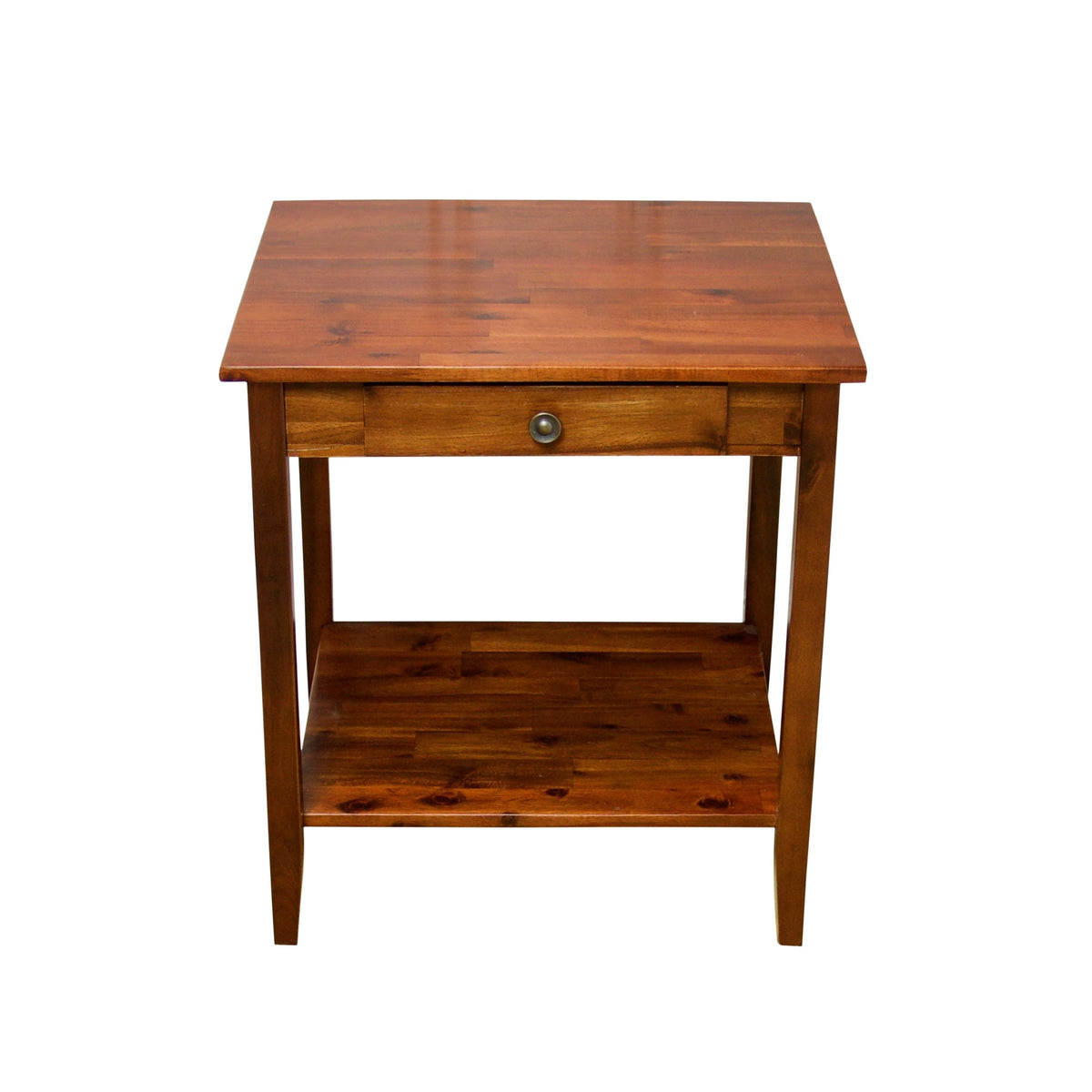 Solid Acacia 1-Drawer End Table - Mahogany O572535
