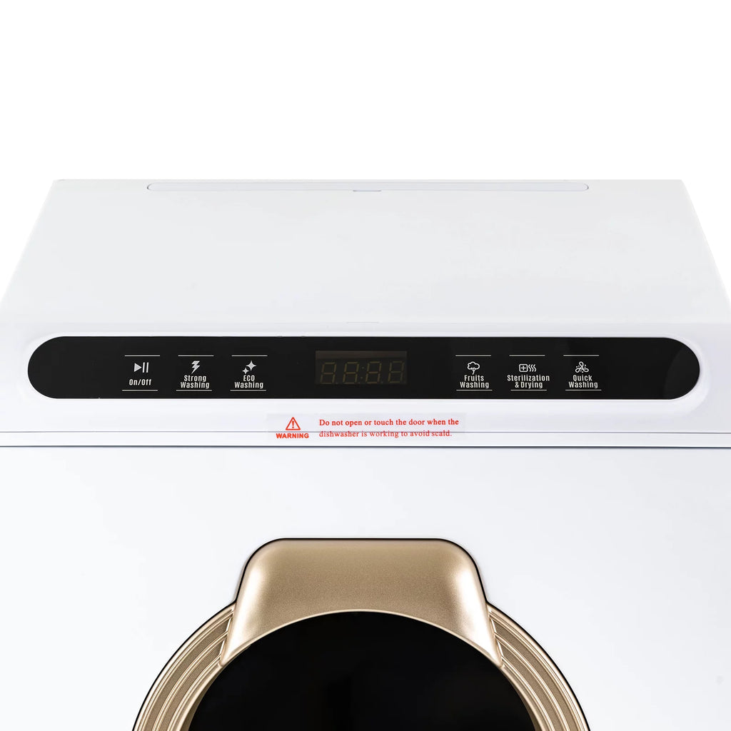 900W White Compact Countertop Dishwasher P712