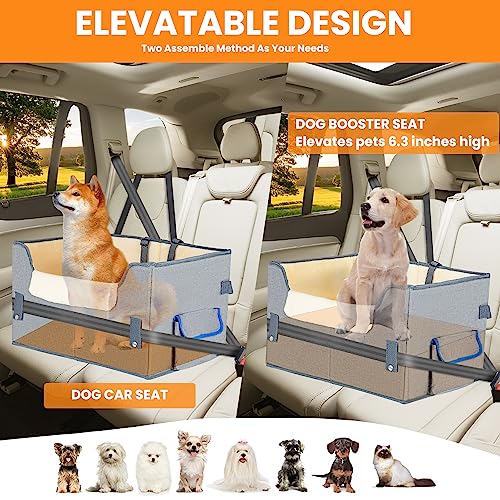 Elevated Dog Booster Seat Pet Travel Carrier Bed with Adjustable Straps M68199