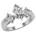 14K White Gold Diamond Engagement Ring B7034