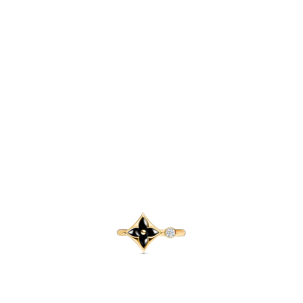 Yellow Gold Onyx Diamonds Ring S8493