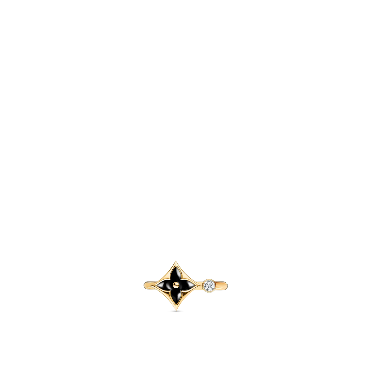 Yellow Gold Onyx Diamonds Ring S8493