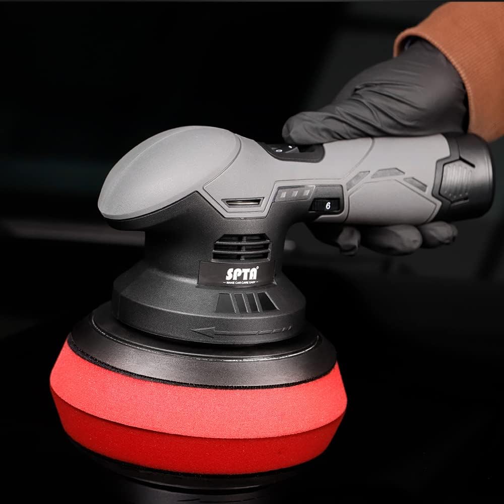 Cordless Car Buffer Polisher with 2Pcs 12V Lithium Rechargeable Battery Brushless Polisher, 2.0Ah E266210