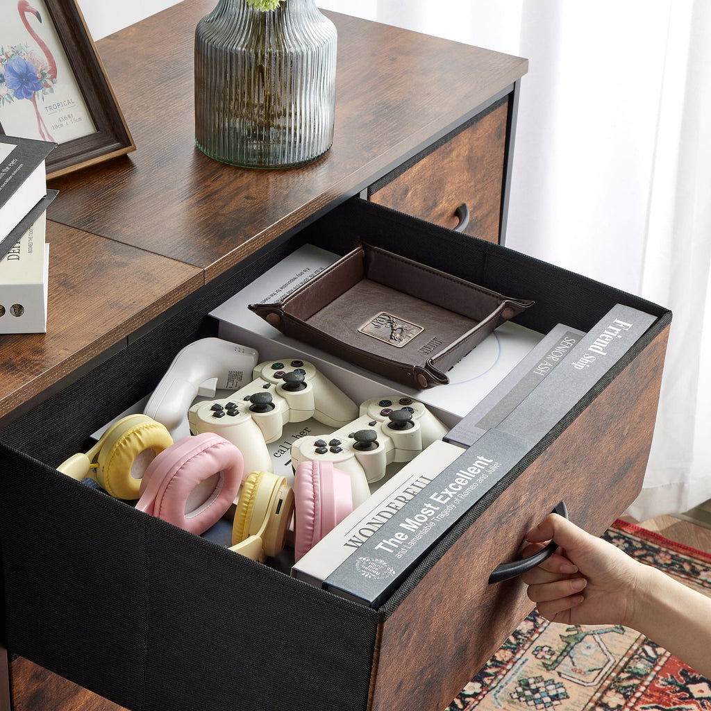 Black 9 Drawer Wide Dresser TV Stand K799402