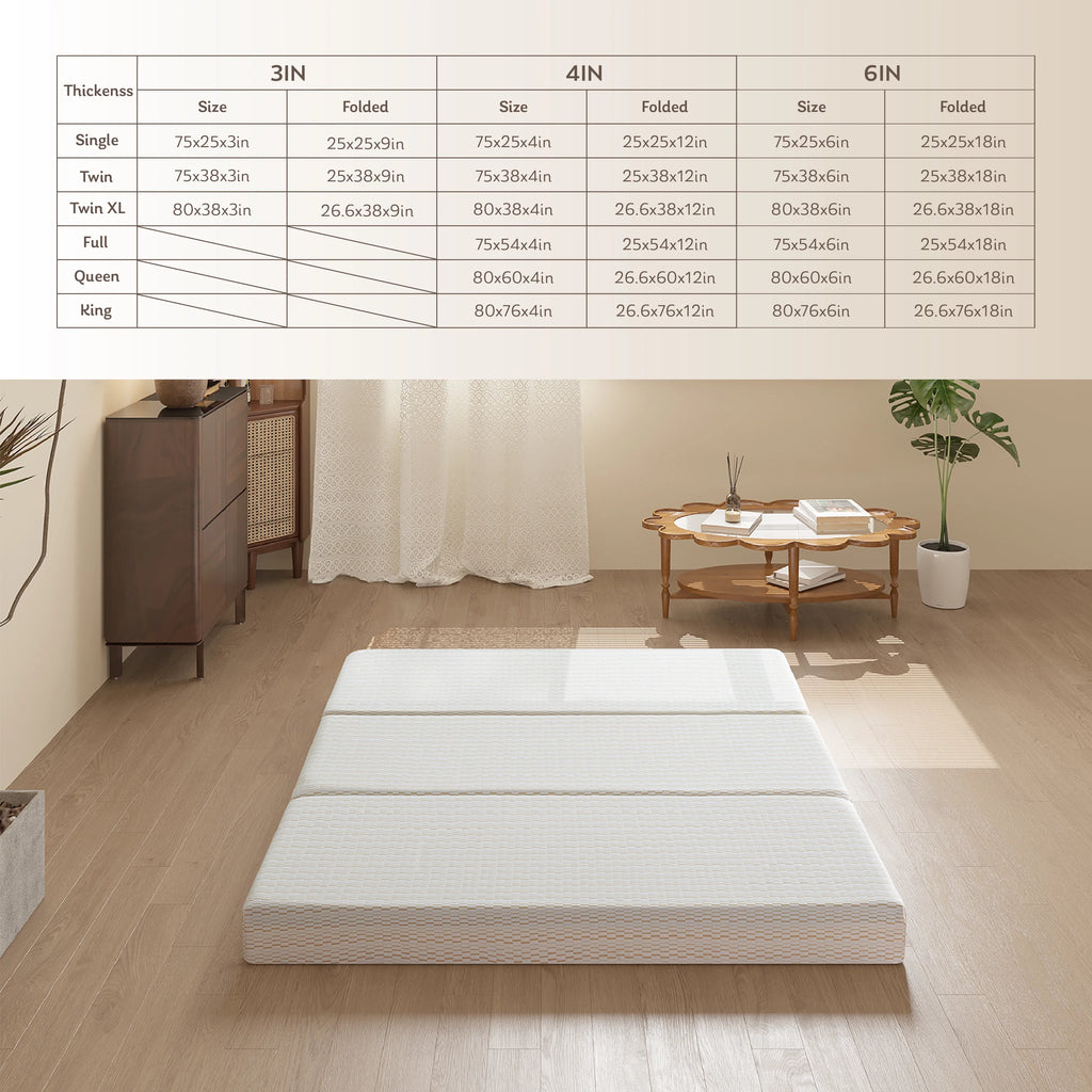 3 inch Twin Size Tri-Folding Memory Foam Mattress C387121
