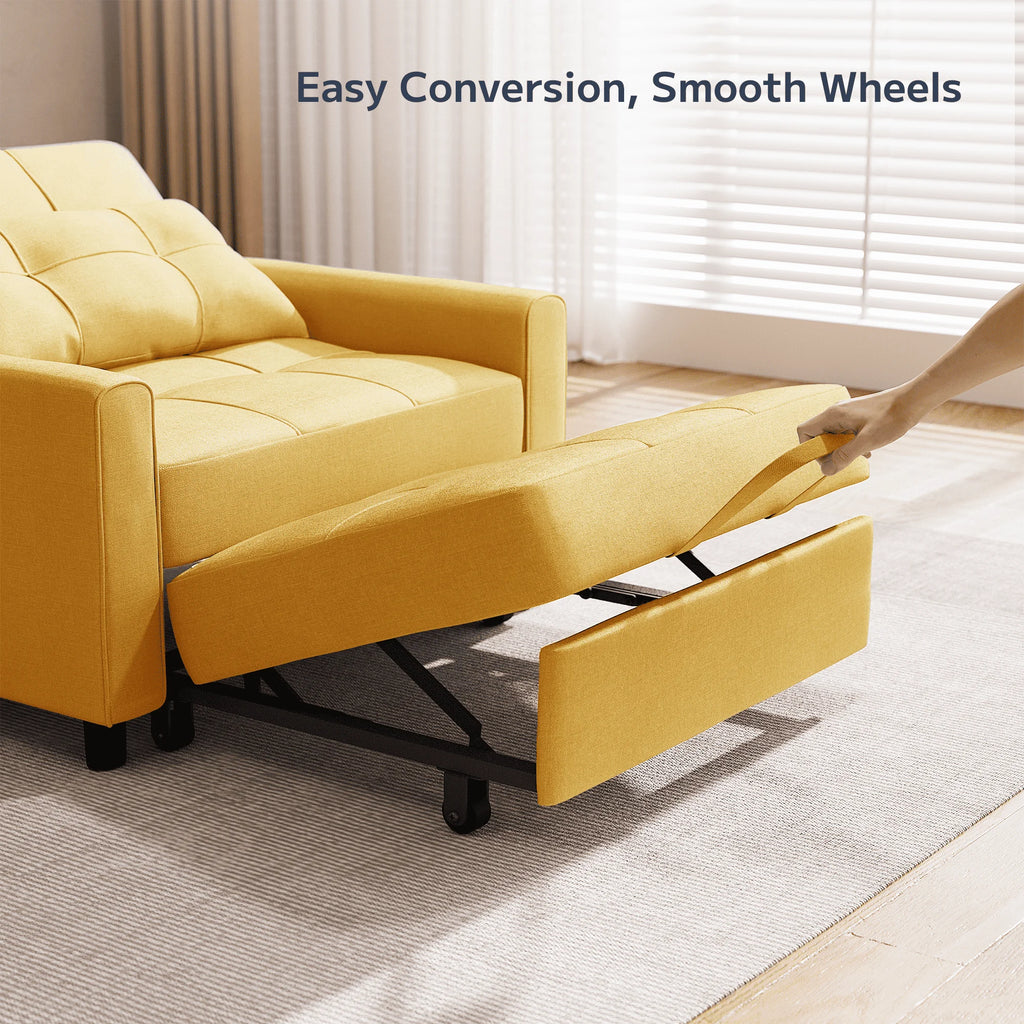 Light Gray 3 in 1 Convertible Sleeper Sofa E940