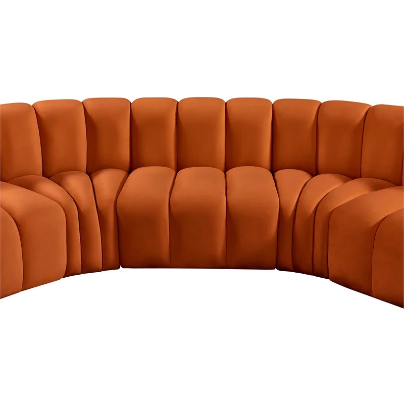 Cognac Velvet Modular Sofa B170