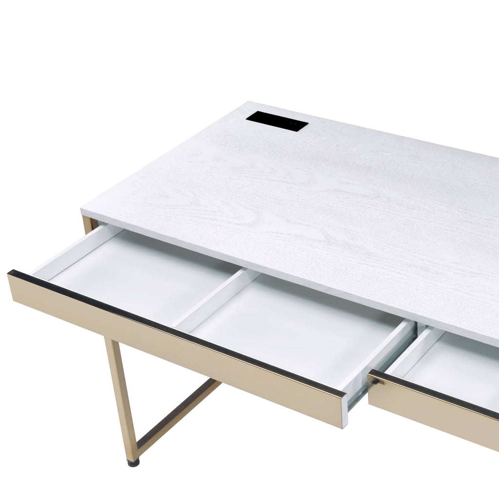 Black 48-Inch Desk with USB Ports X6919