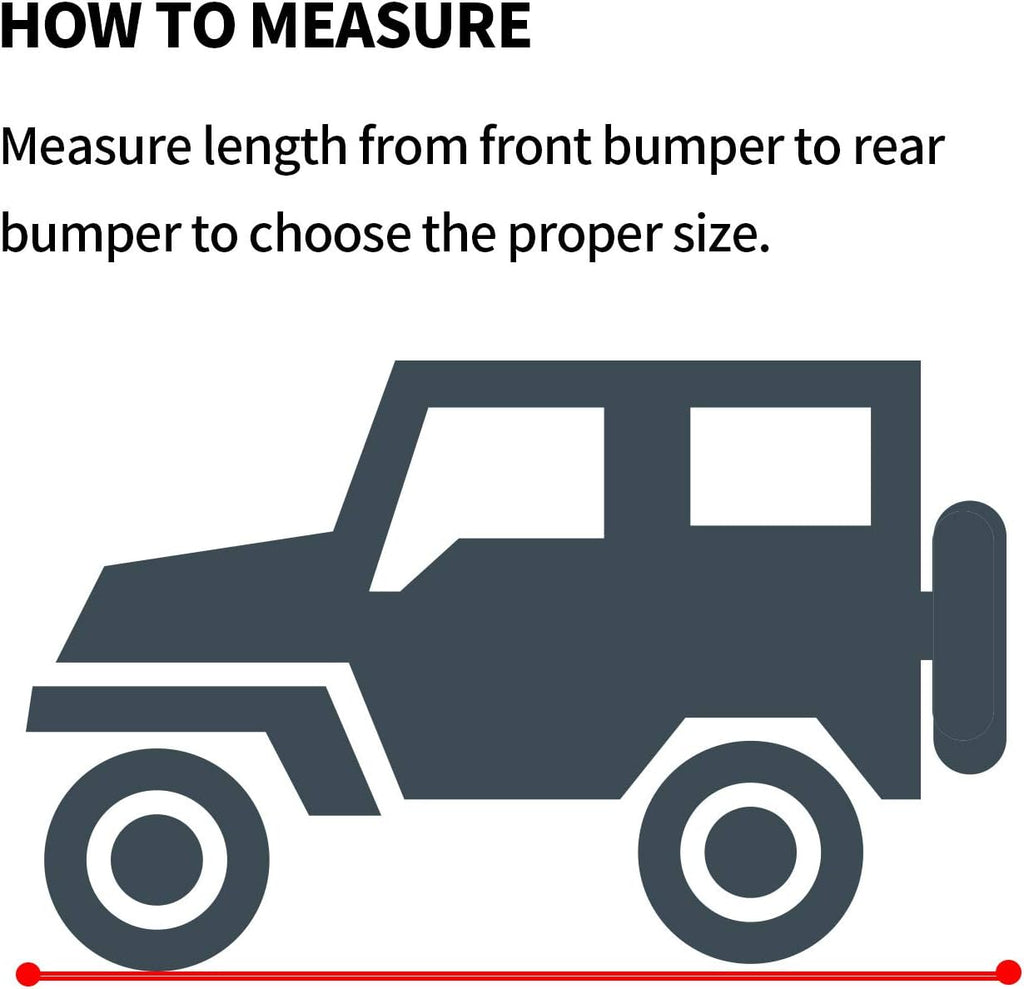 Black 4 Layer Waterproof Car Cover for Jeep Wrangler 4 Door G86694