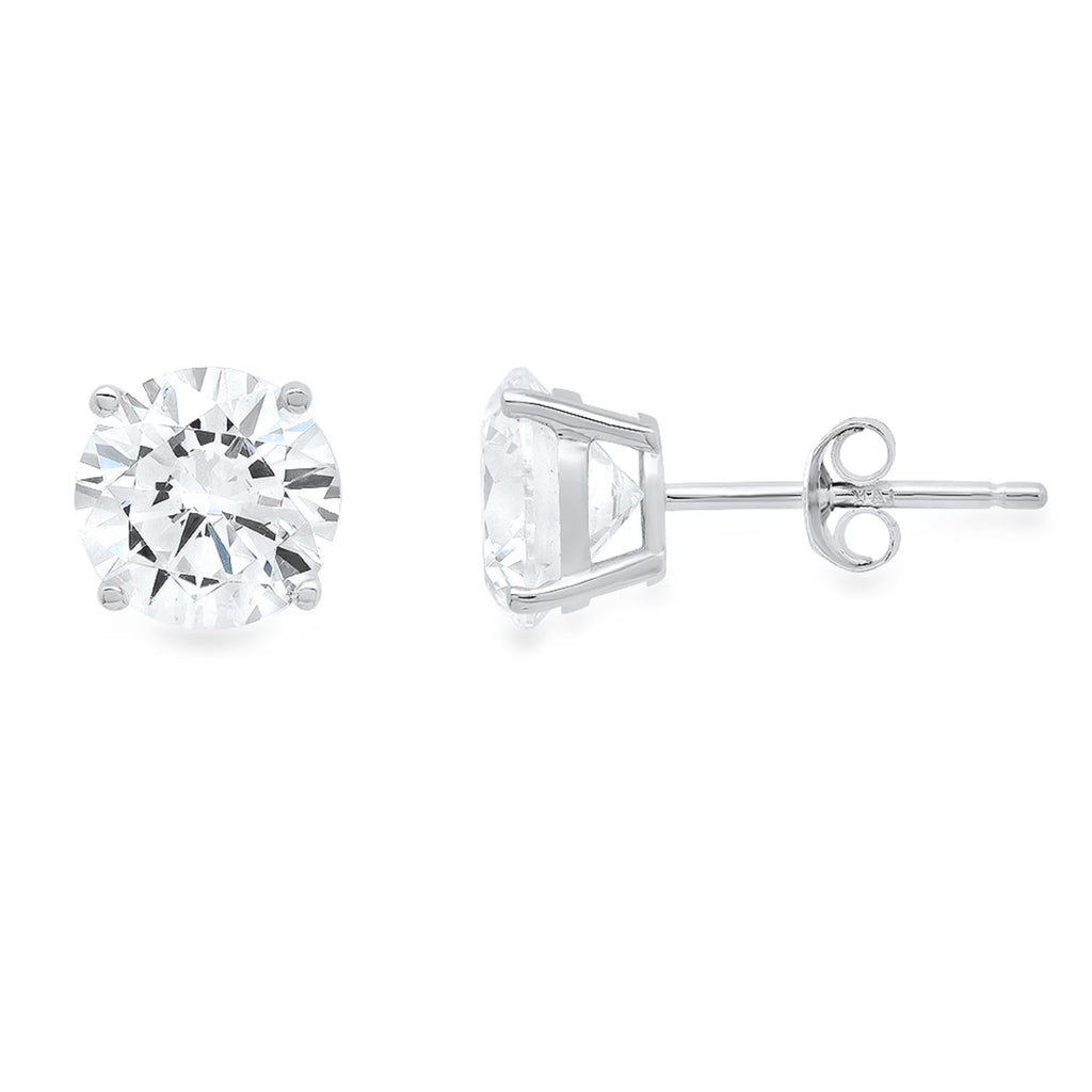 18K White Gold Diamond Stud Earrings V26620