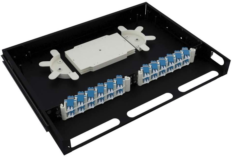 1U Telescoping Rackmount Fiber Enclosure 24-Core Black Z5269