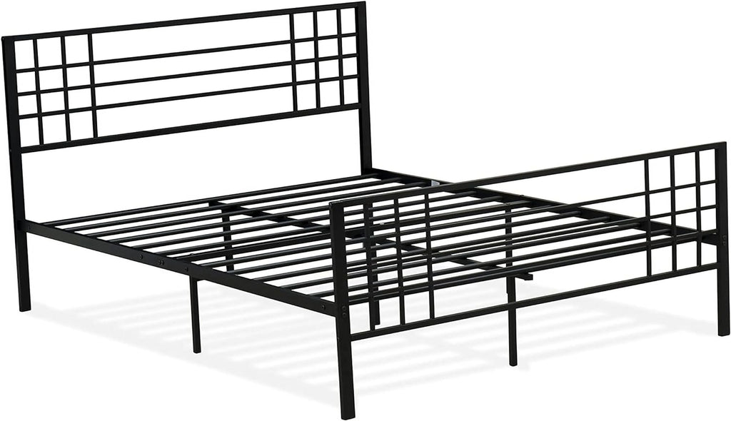 Black Bed Frame with 9 Metal Legs M2421