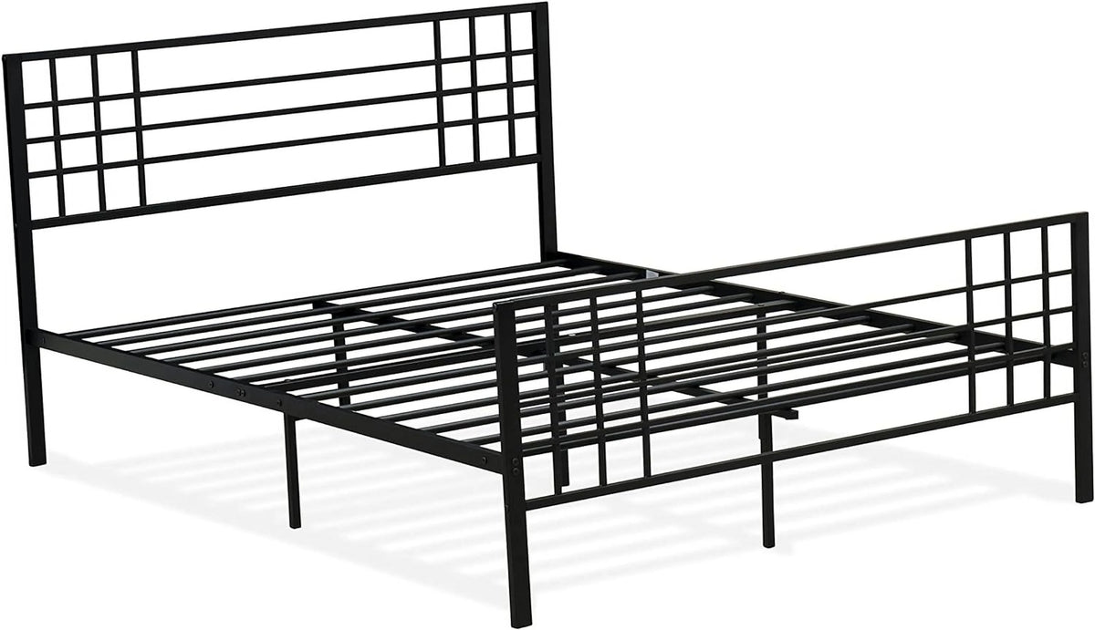 Black Bed Frame with 9 Metal Legs M2421