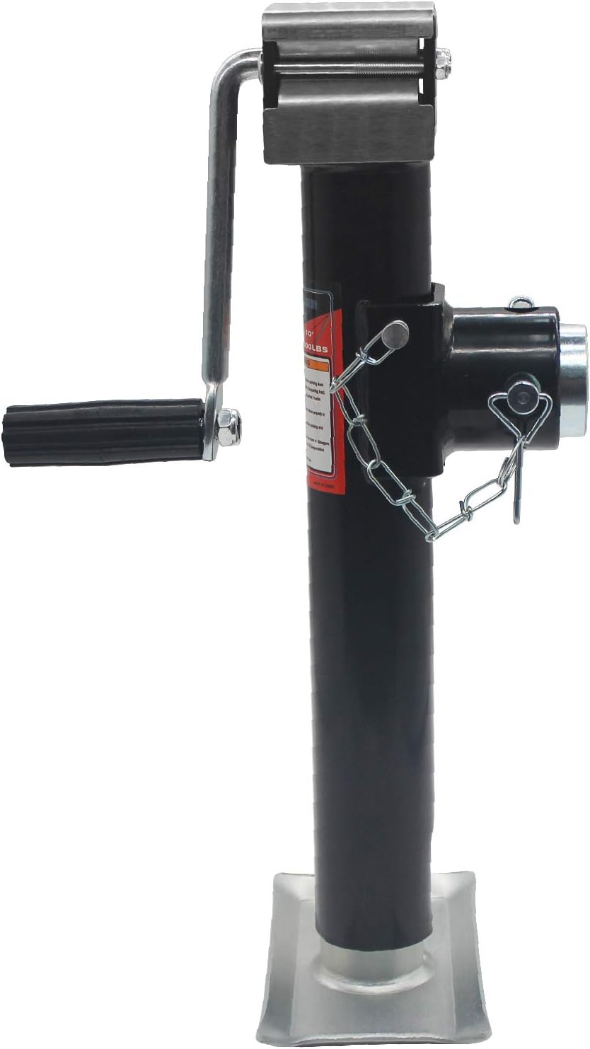 Side Wind Weld-On Pipe-Mount Swivel Trailer Jack 5000 lbs 10 Inches Vertical Travel A3 Steel Pack of 2 T93176