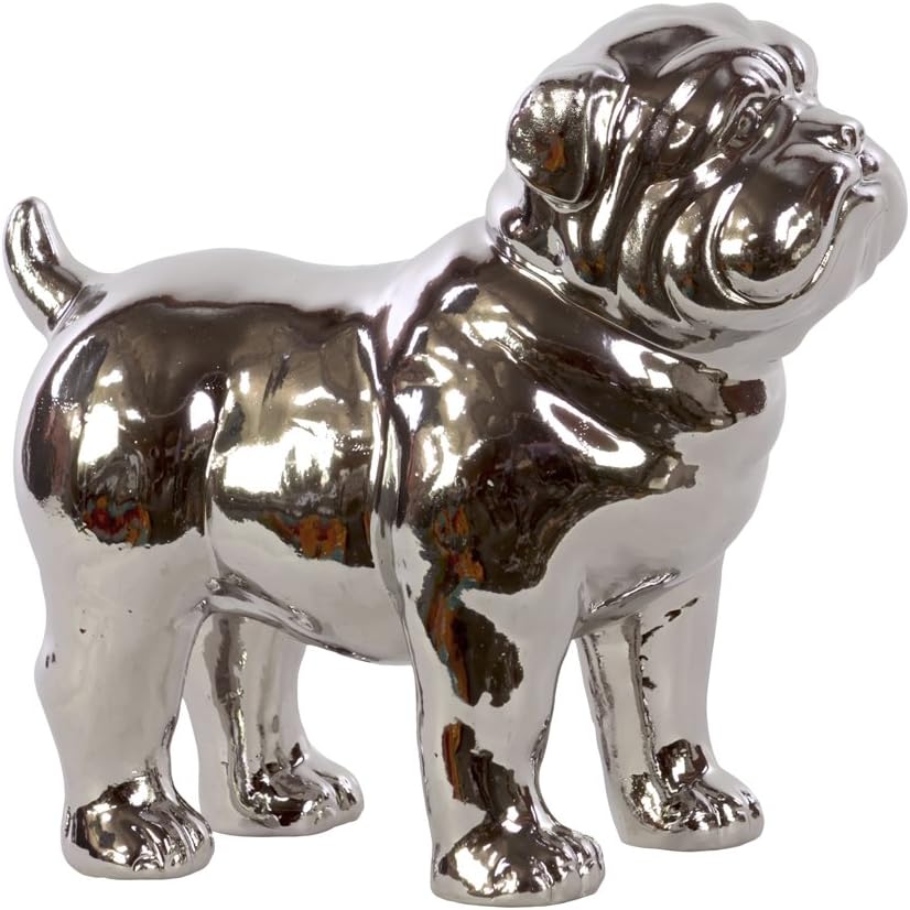 Ceramic Standing American Bulldog Chrome Silver M60624