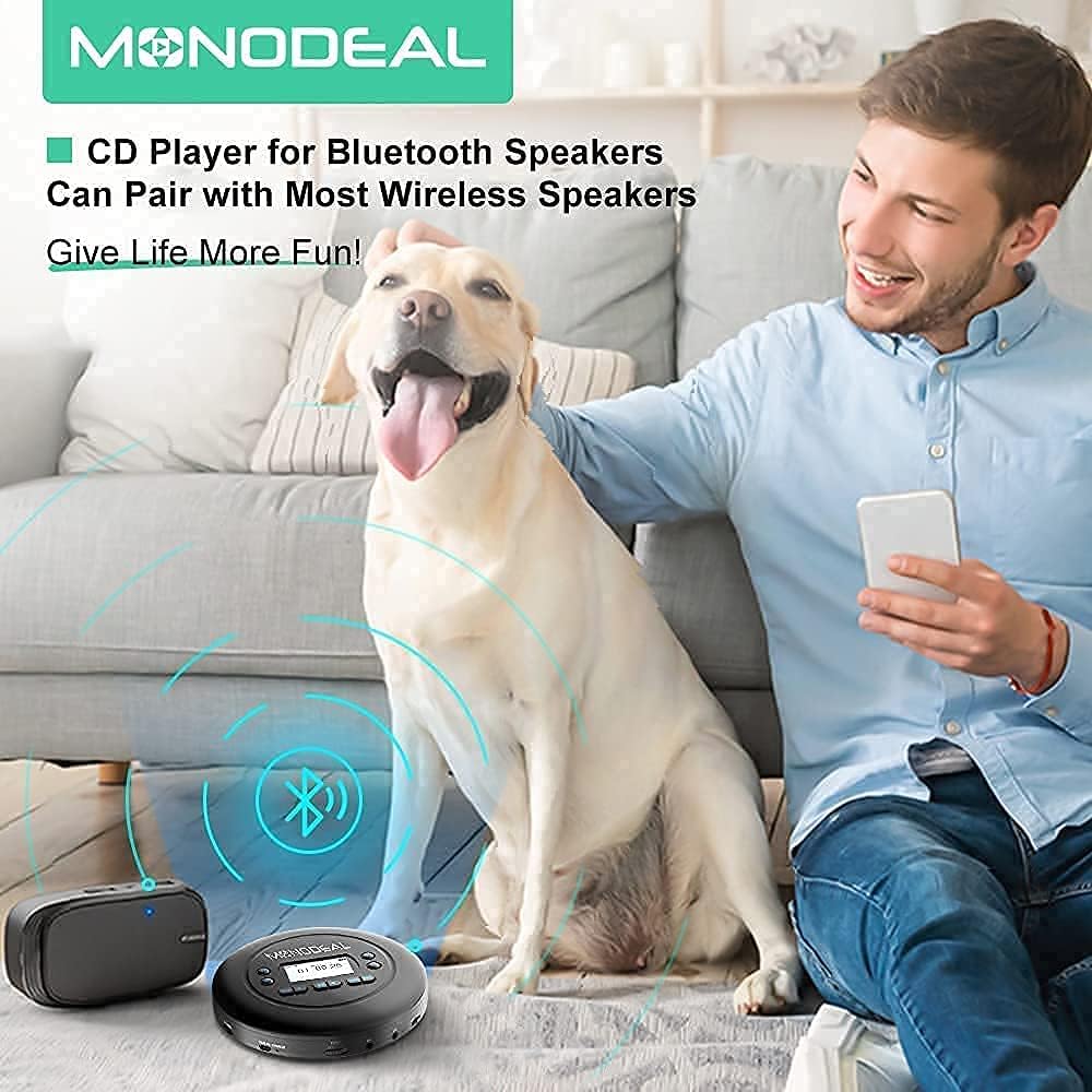 Portable Bluetooth CD Player with Headphones, Pack of 2 Q393