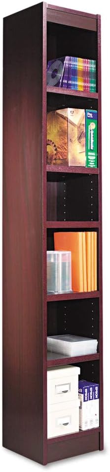Narrow Profile Six-Shelf Wood Veneer Bookcase P6724