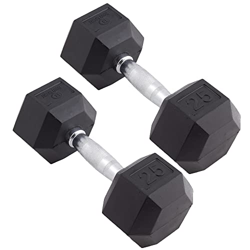 Pair Rubber Encased Hex Dumbbell H9472