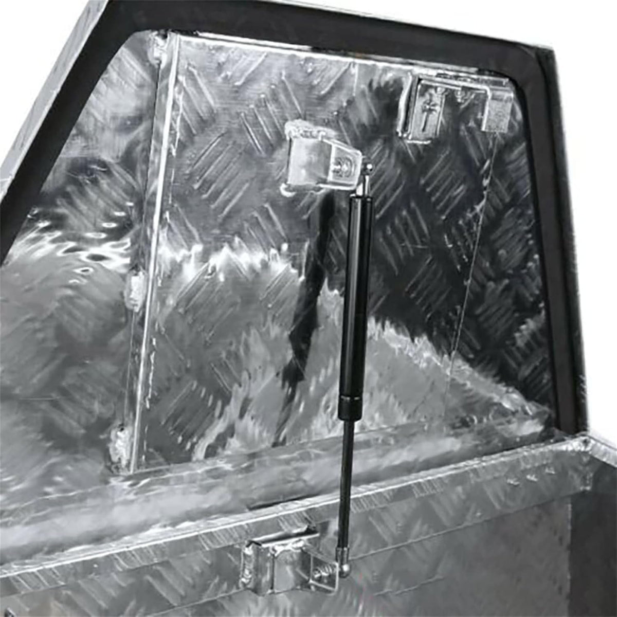 Aluminum Trailer Tongue Tool Box Diamond Tread Silver 29 x 15 x 18in R100