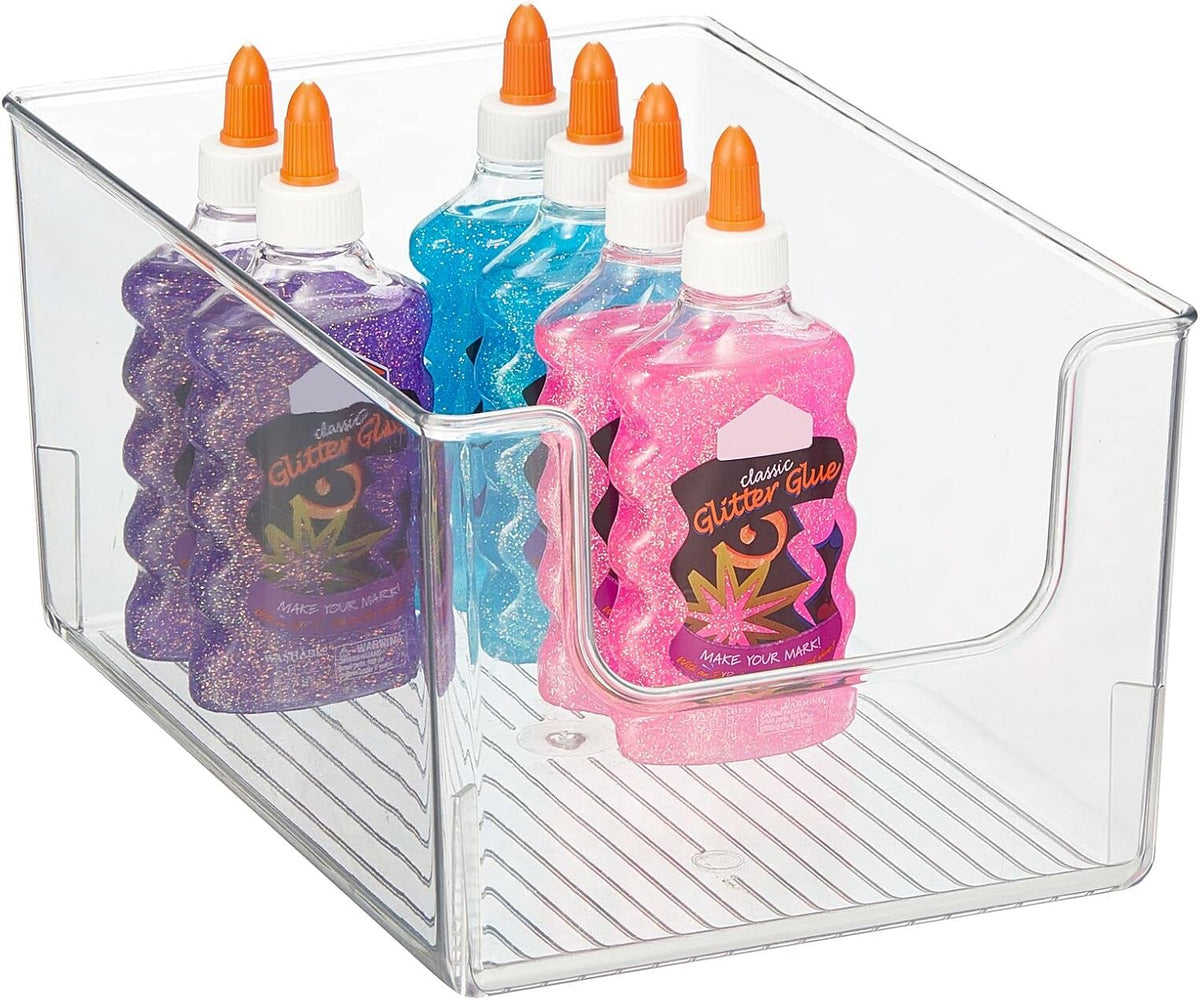 Clear 8 Pack Stackable Plastic Storage Organizer Bin Basket Y81782