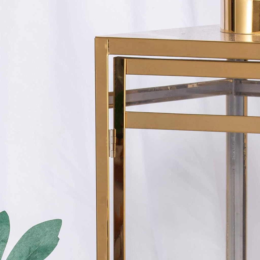 22x22 Gold Metal Lantern Candle Holder H824587