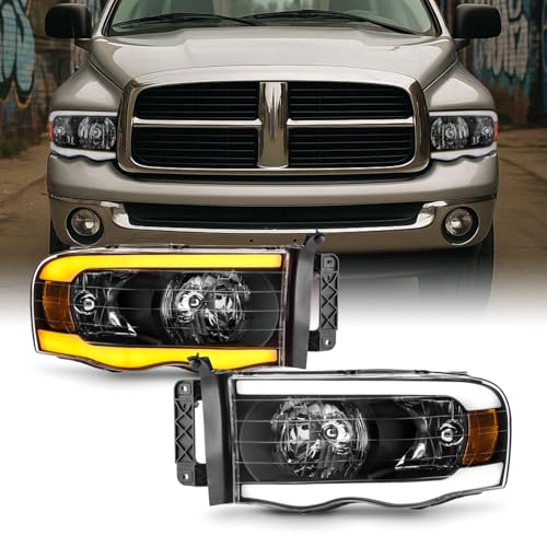 Black Headlight Pair with LED U9607