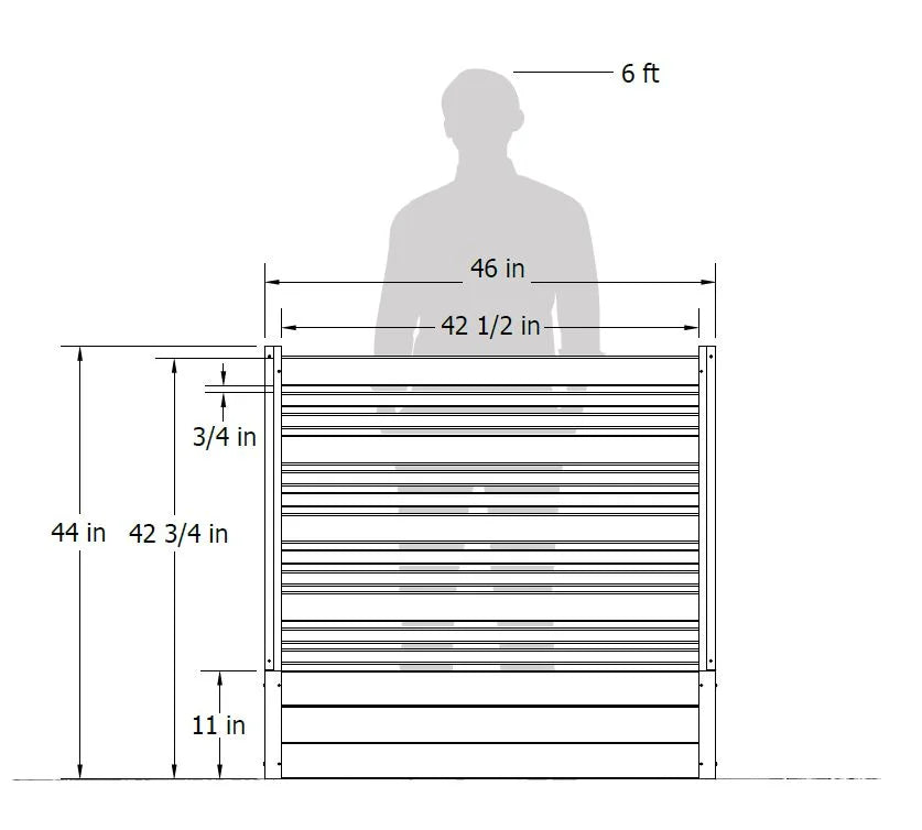 Freestanding Vinyl Outdoor Privacy Screen and Planter Box Kit D958