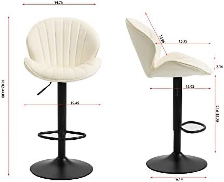 Adjustable Velvet Swivel Barstools Set of 4 J952