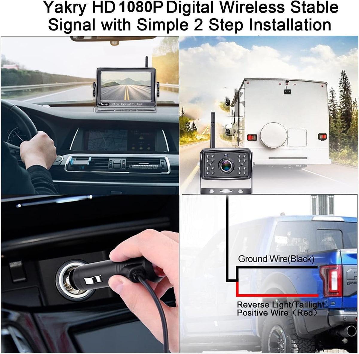 HD 1080P 7'' Monitor Bluetooth Backup Camera Kit W14749