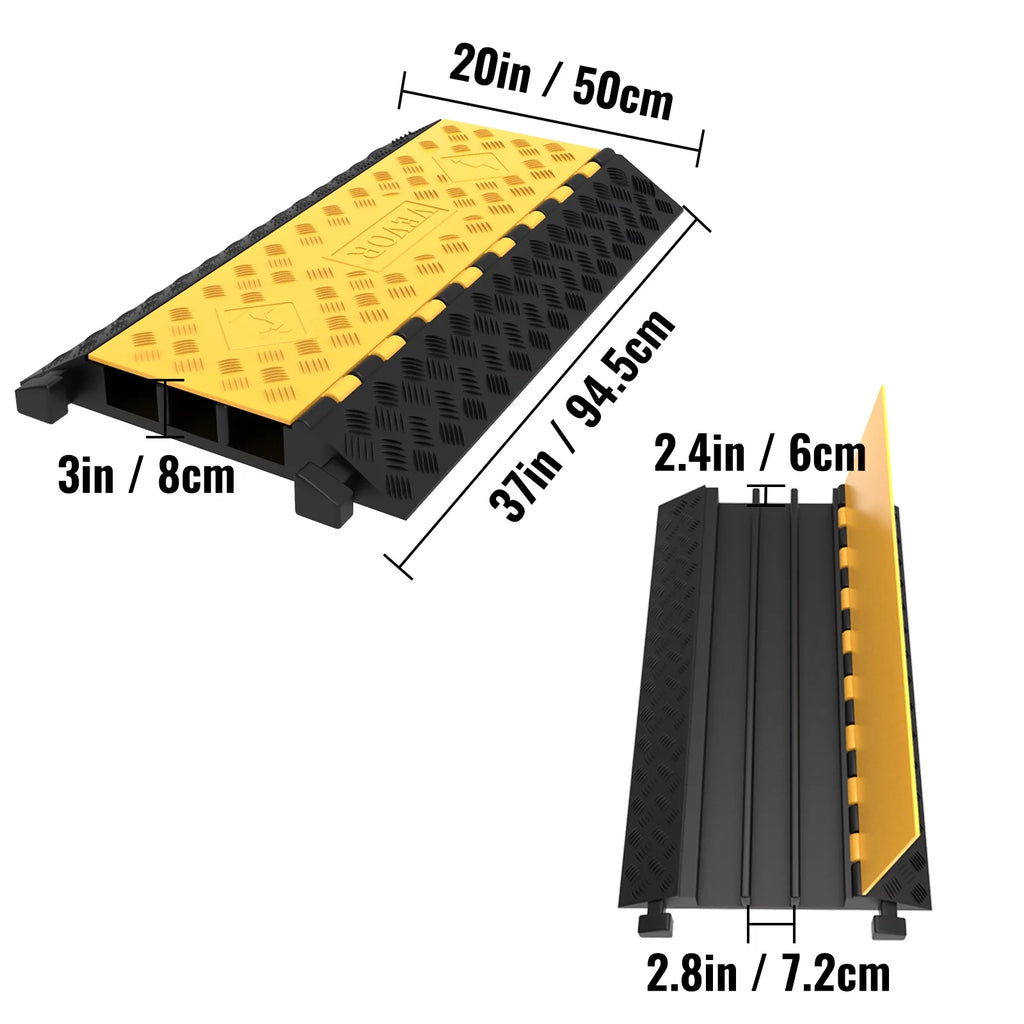 3-Channel Rubber Cable Protector Ramp V74294