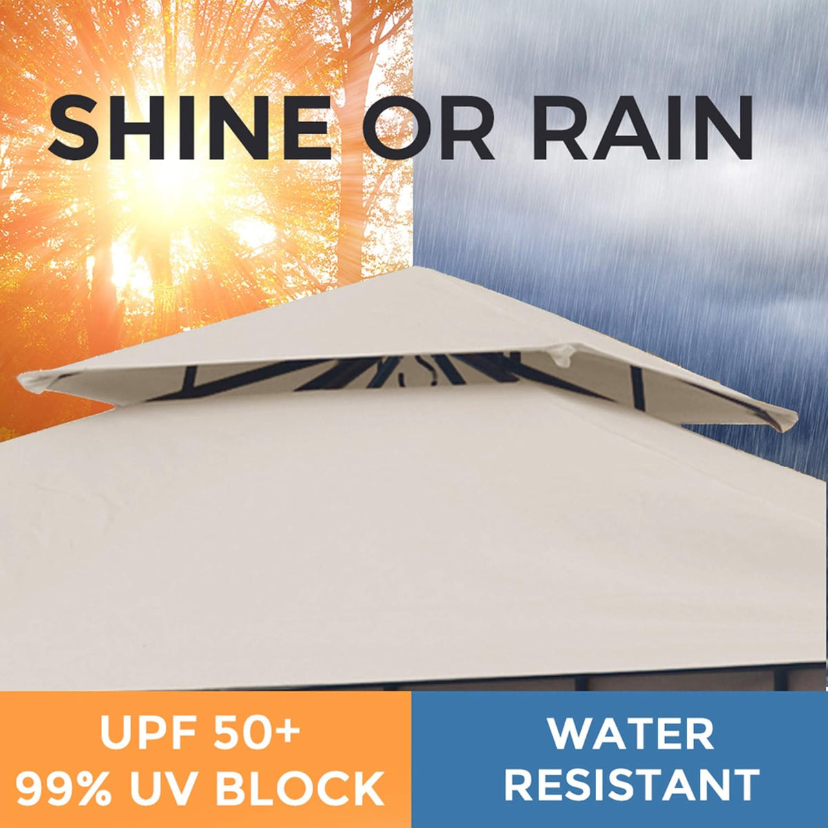 10x10 Waterproof Steel Gazebo (Beige) Y52675