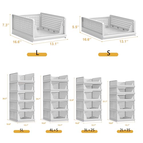 Stackable Plastic Storage Basket Bin T638
