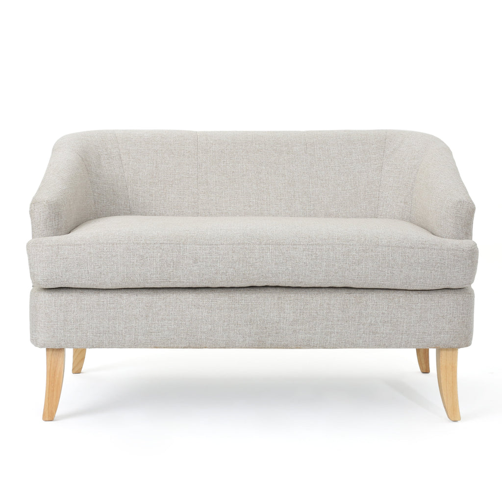 Beige Fabric Loveseat L8319
