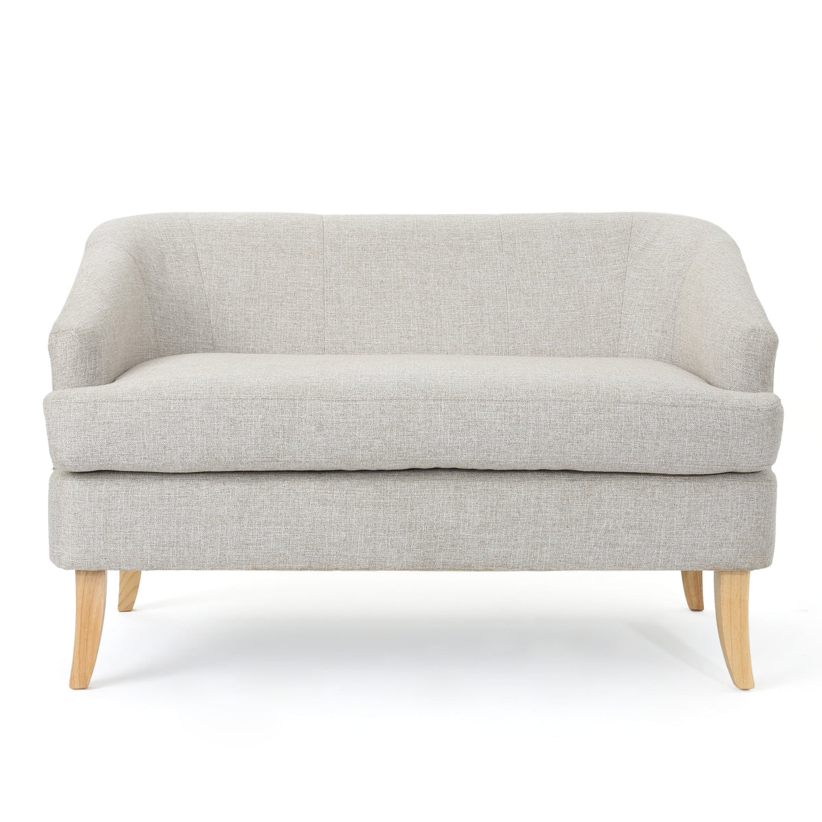Beige Fabric Loveseat L8319