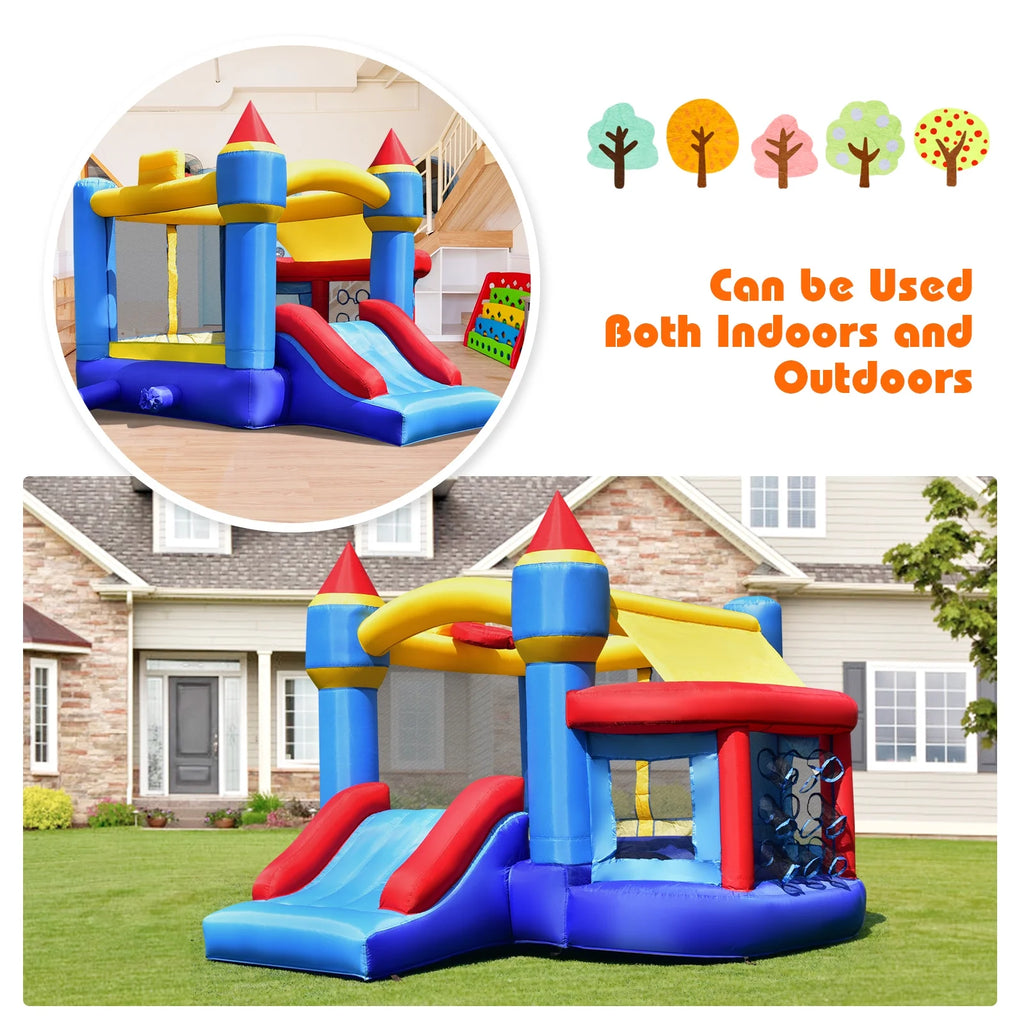 Inflatable Bounce House Castle Slide Bouncer with Basketball Hoop K4029