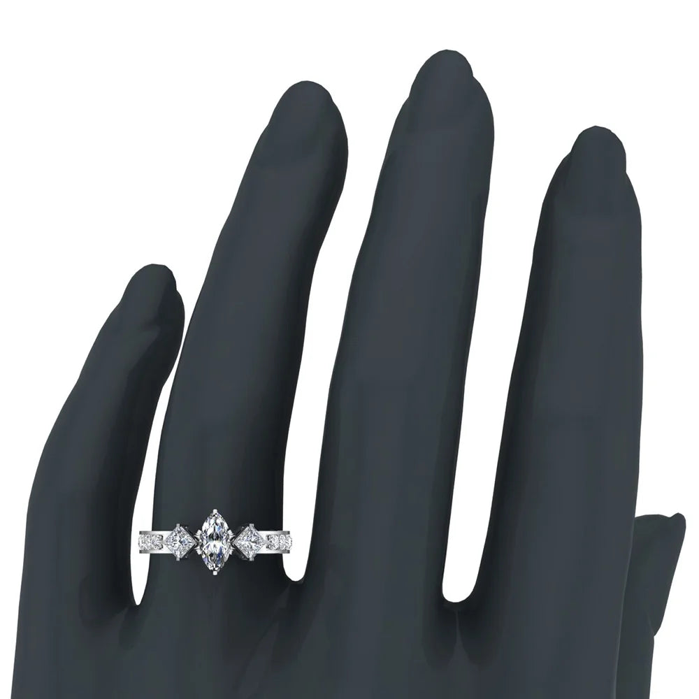 14K White Gold Diamond Engagement Ring B7034