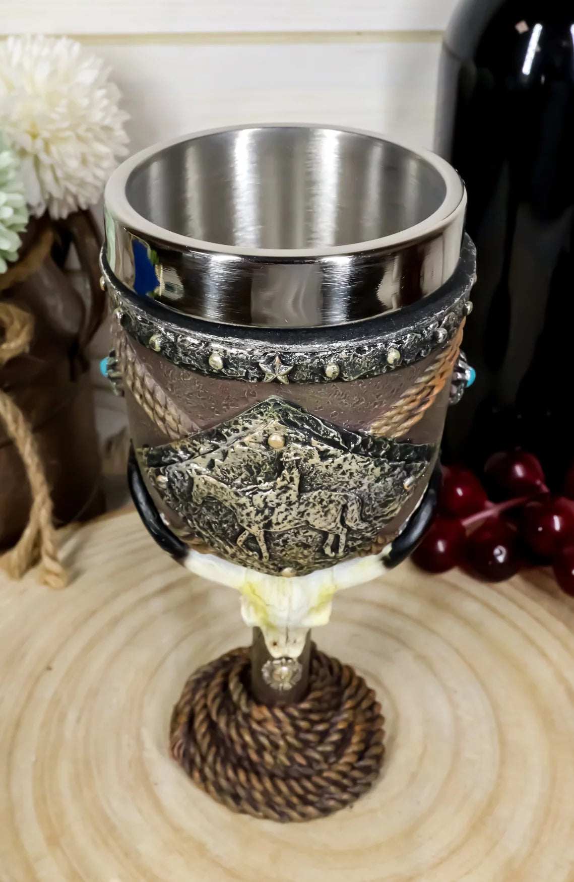 Bison Steer Skull Wine Goblet Chalice K3400
