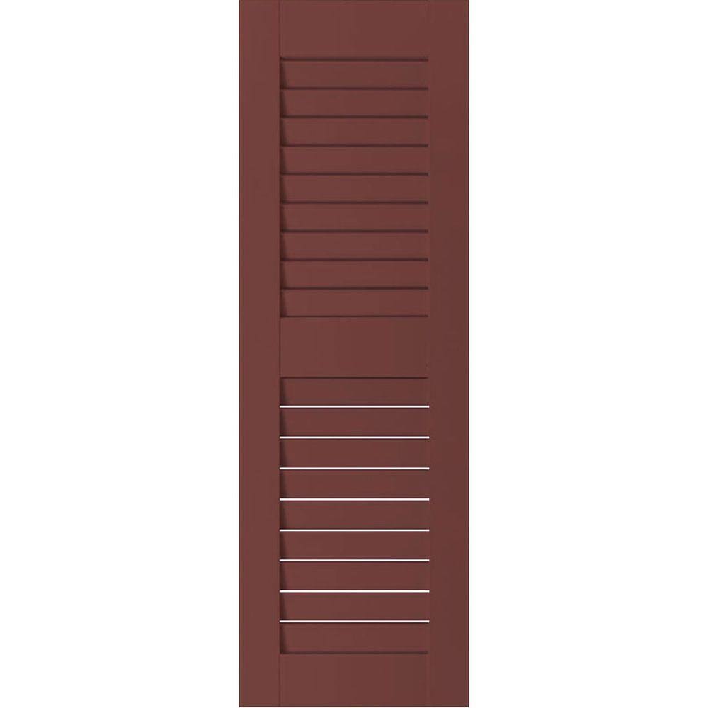 Exterior Real Wood Western Cedar Open Louvered Shutters, Per Pair, 12x22 x 39 J3669